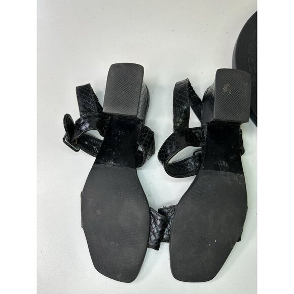 Robert Clergerie Strappy Sandals Black Reptile Embossed VTG 90s Sandals Sz 7.5 - Picture 6 of 10